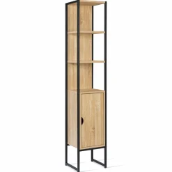 Meuble colonne salle de bain style industriel 1 porte*IDMarket Online