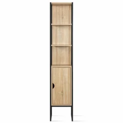 Meuble colonne salle de bain style industriel 1 porte*IDMarket Online