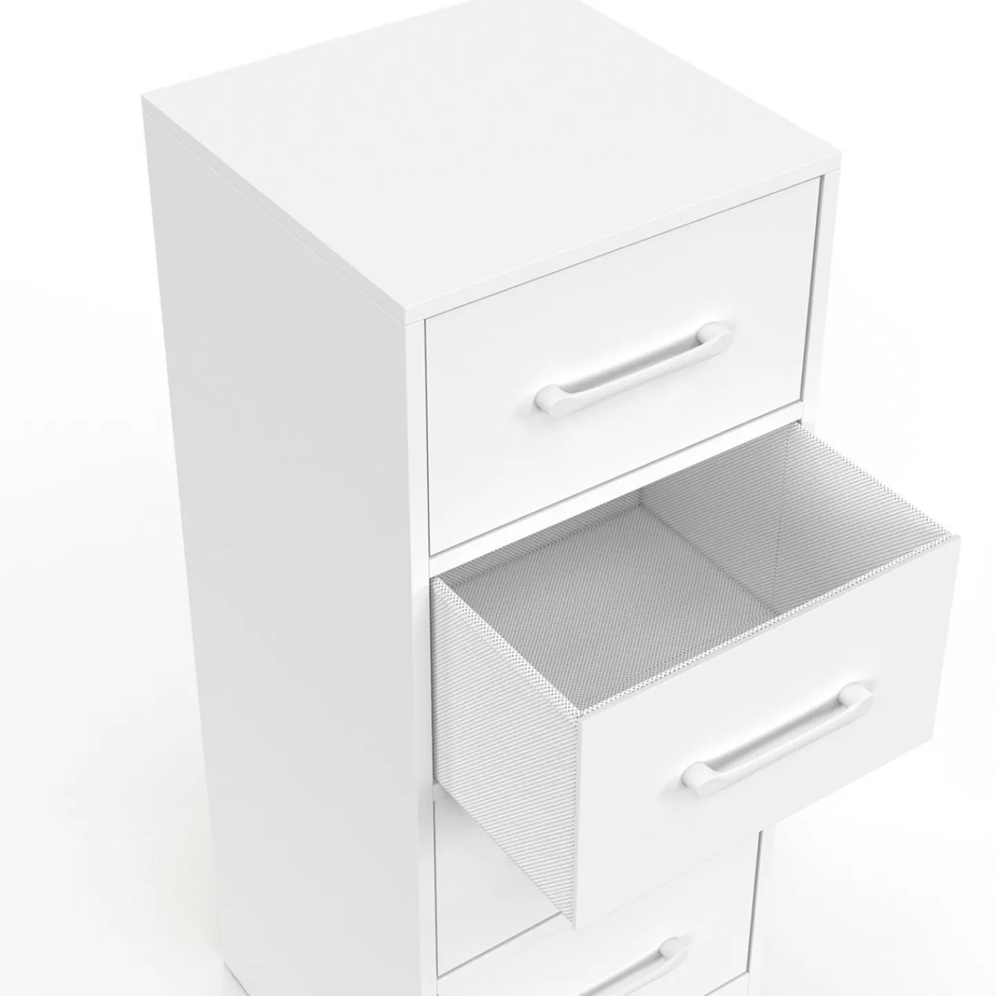 Meuble d'appoint 4 tiroirs 30 cm chiffonnier, meuble de rangement bois blanc*IDMarket Best