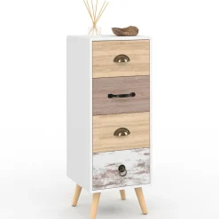 Meuble d'appoint 4 tiroirs 30 cm chiffonnier scandinave*IDMarket New