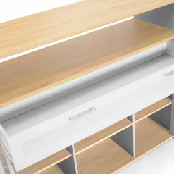 Meuble de bar mange-debout blanc et bois*IDMarket Sale