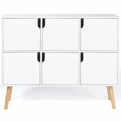 Meuble de rangement 6 cases pour enfant bois blanc*IDMarket Sale