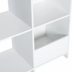 Meuble de rangement blanc pour jouets avec étagère bibliothèque*IDMarket