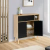 Meuble de rangement scandinave noir et bois*IDMarket Clearance