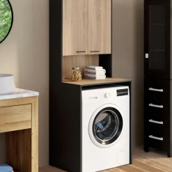 Meuble dessus de machine à laver avec placard*IDMarket Clearance