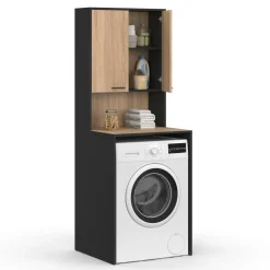 Meuble dessus de machine à laver avec placard*IDMarket Clearance