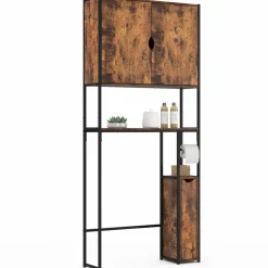 Meuble dessus WC industriel avec rangements*IDMarket Clearance