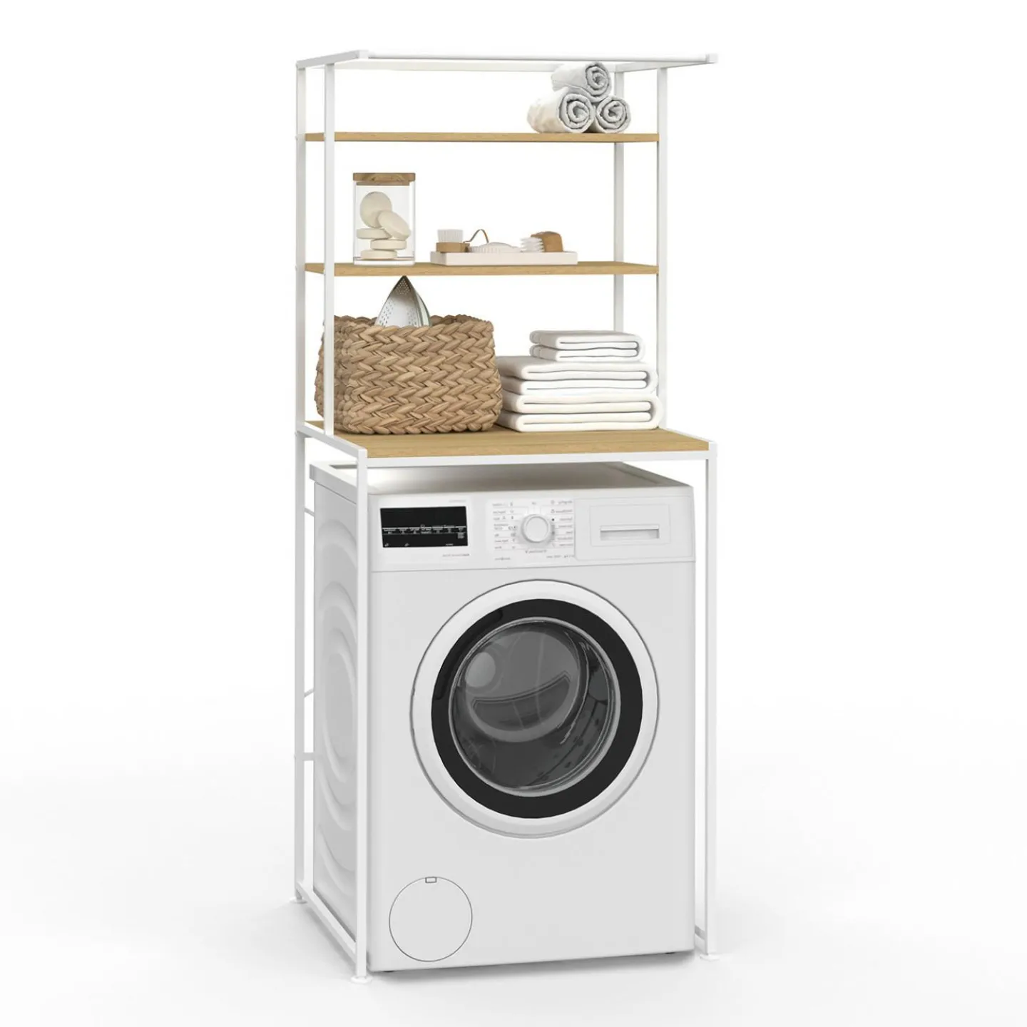 Meuble étagère blanc machine à laver*IDMarket Hot