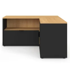 Meuble TV 90 x 90 cm d'angle façon hêtre et noir*IDMarket Clearance