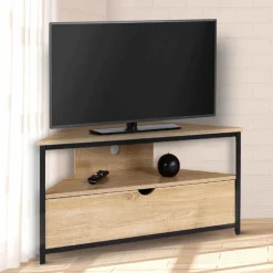 Meuble TV d'angle industriel*IDMarket