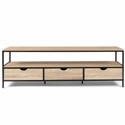 Meuble TV style industriel 3 tiroirs 160 cm*IDMarket Discount