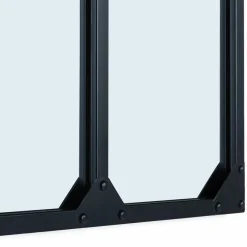 Miroir façon verrière noir 80 x 60 cm*IDMarket