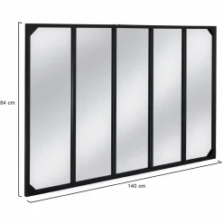 Miroir verrière noir 140 x 84 cm industriel*IDMarket Outlet