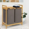 Panier à linge double gris*IDMarket Best