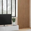 Panneaux acoustiques en tasseaux de bois chêne clair et noir de 250 x 60 CM*IDMarket
