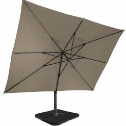Parasol déporté rotatif 3x4 m taupe 