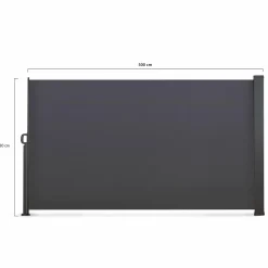 Paravent rétractable extérieur 180 x 500 cm gris anthracite*IDMarket Hot