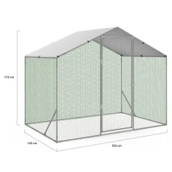 Parc à poules grillagé 3 m²*IDMarket Best