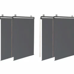 Pergola toit rétractable gris et stores enrouleurs*IDMarket New