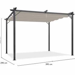 Pergola toit rétractable taupe 3x4 M*IDMarket Best