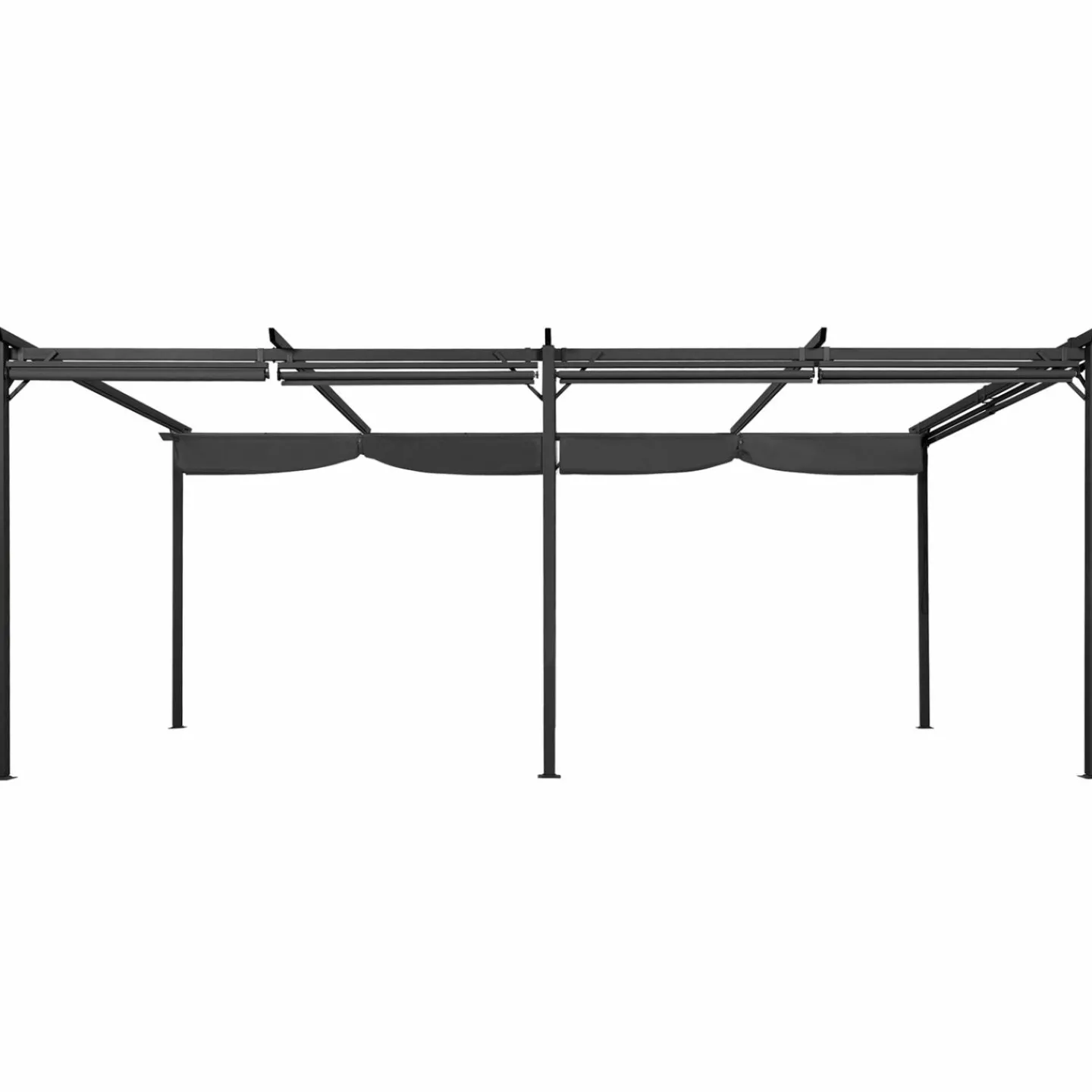 Pergola toit rétractable 3x6m gris anthracite et stores enrouleurs*IDMarket Best