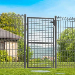 Portillon gris anthracite jardin en acier 105 x 150 cm*IDMarket New