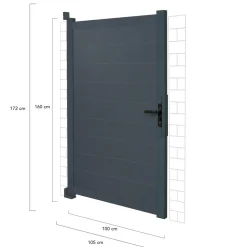 Portillon 100x160 cm en aluminium gris anthracite*IDMarket Hot