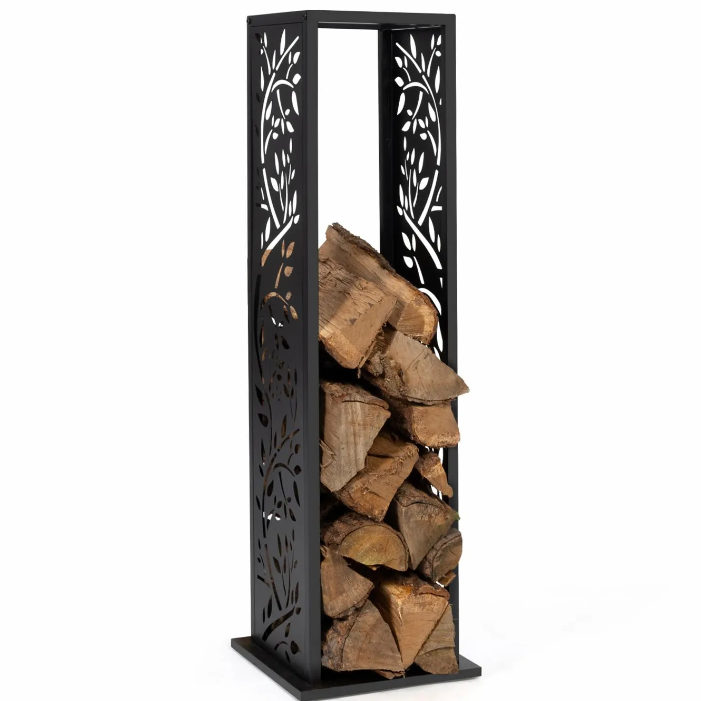 Range bûche intérieur vertical en acier noir*IDMarket