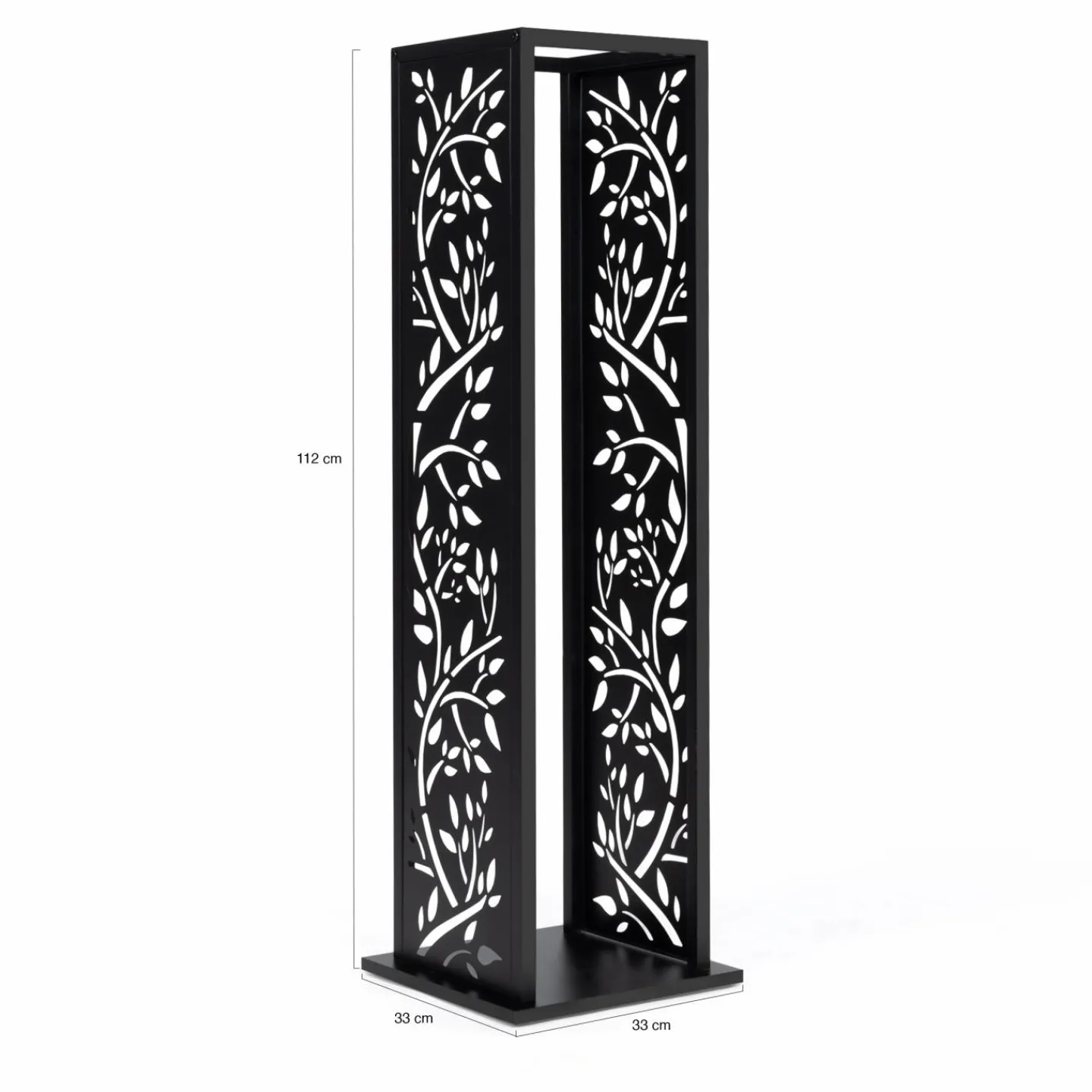 Range bûche intérieur vertical en acier noir*IDMarket