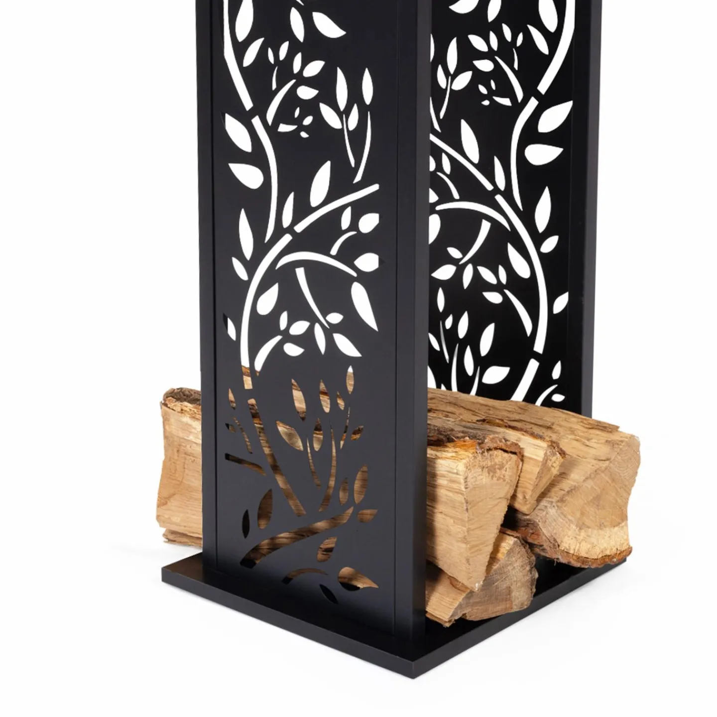 Range bûche intérieur vertical en acier noir*IDMarket