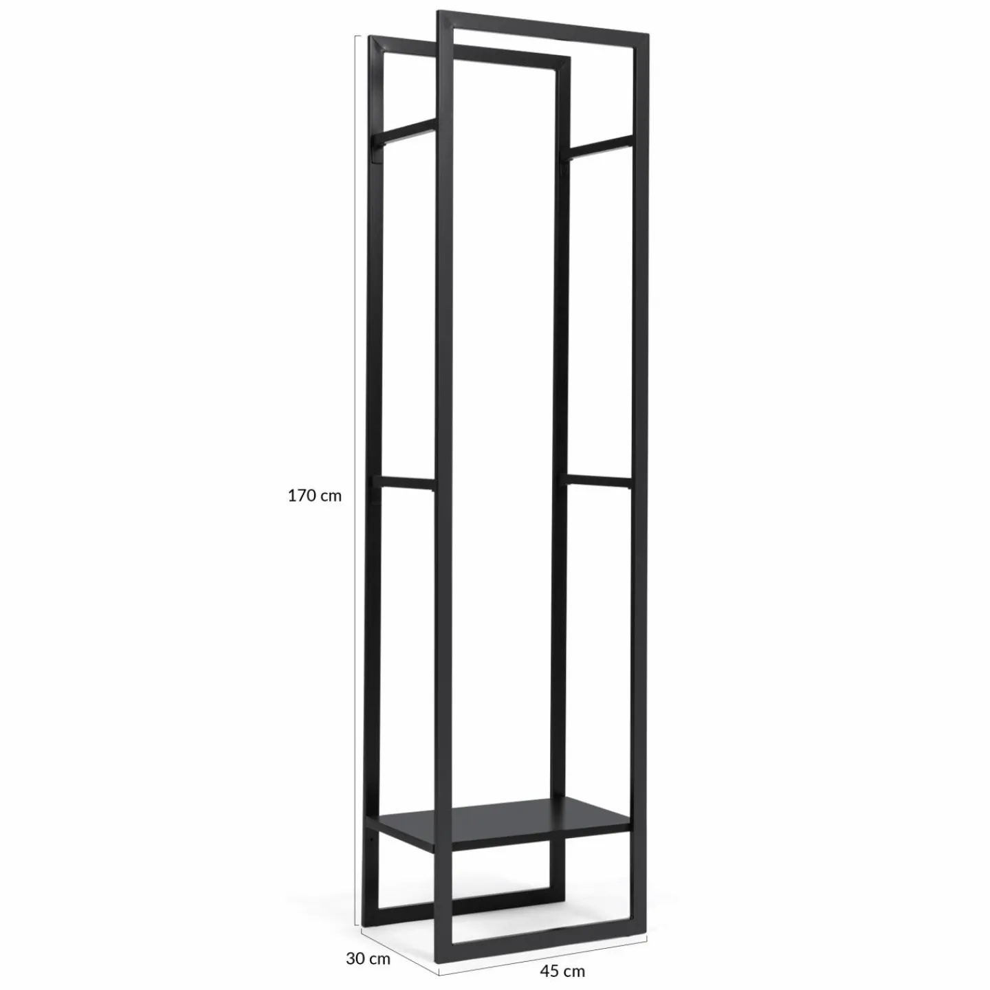 Range bûches vertical en acier noir et accessoires*IDMarket Best