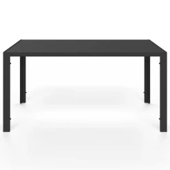 Salon de jardin 6 personnes avec chaises noir et rotin clair*IDMarket Clearance