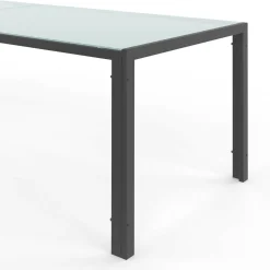 Salon de jardin 6 personnes chaises empilables gris anthracite table 150 cm*IDMarket Discount