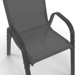 Salon de jardin 10 personnes table 240 cm plateau clair et chaises empilables gris anthracite*IDMarket