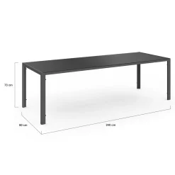 Salon de jardin 10 places chaises empilables terracotta table 240 cm*IDMarket Online