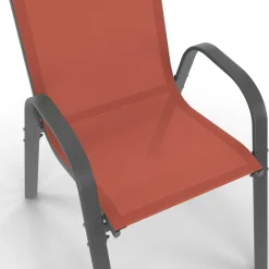 Salon de jardin 10 places chaises empilables terracotta table 240 cm*IDMarket Online