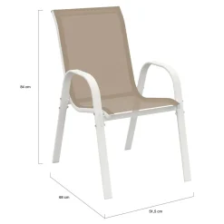 Salon de jardin avec table extensible 135-270 cm et 12 chaises empilables blanc et beige*IDMarket Online
