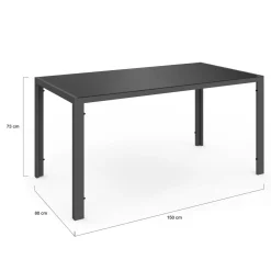 Salon de jardin avec table 150 cm et 6 chaises empilables mix color et acier*IDMarket