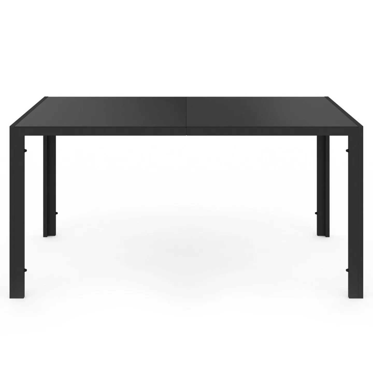 Salon de jardin avec table 150 cm et 6 chaises empilables noir et acier*IDMarket Best