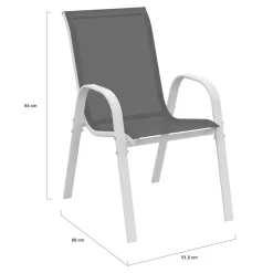 Salon de jardin blanc et gris avec 8 chaises empilables*IDMarket Hot