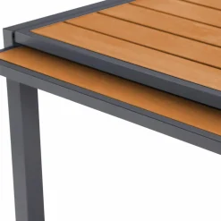 Salon de jardin bois et gris anthracite avec table extensible et 12 chaises*IDMarket Clearance