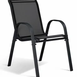 Salon de jardin bois et noir extensible*IDMarket Outlet