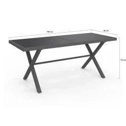 Salon de jardin et chaises empilables gris anthracite*IDMarket