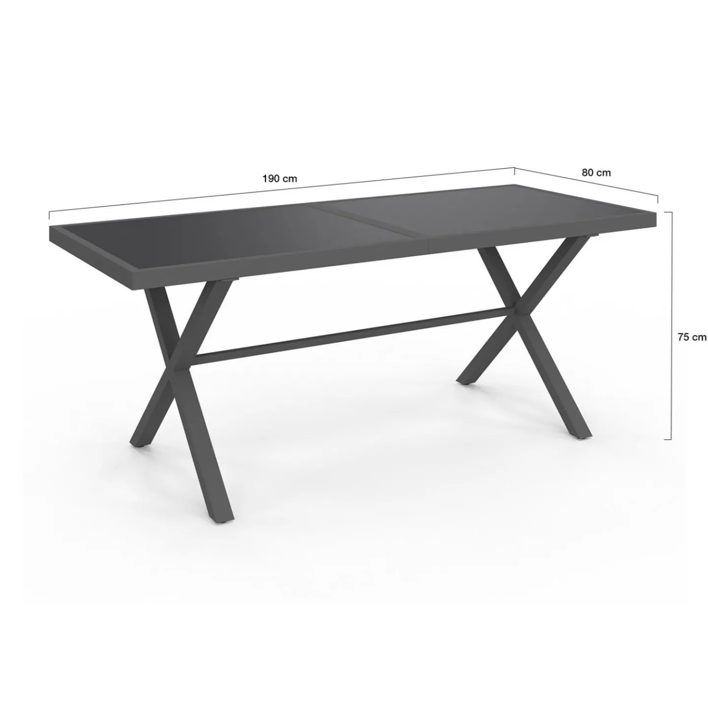 Salon de jardin et chaises empilables gris anthracite*IDMarket