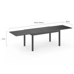 Salon de jardin gris anthracite avec table extensible et 12 chaises*IDMarket New