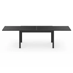 Salon de jardin noir avec table extensible et 12 chaises empilables*IDMarket