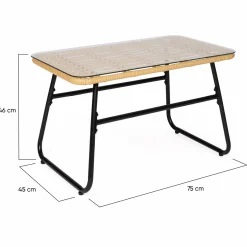 Salon d’extérieur en résine tressée façon rotin et acier noir*IDMarket Sale