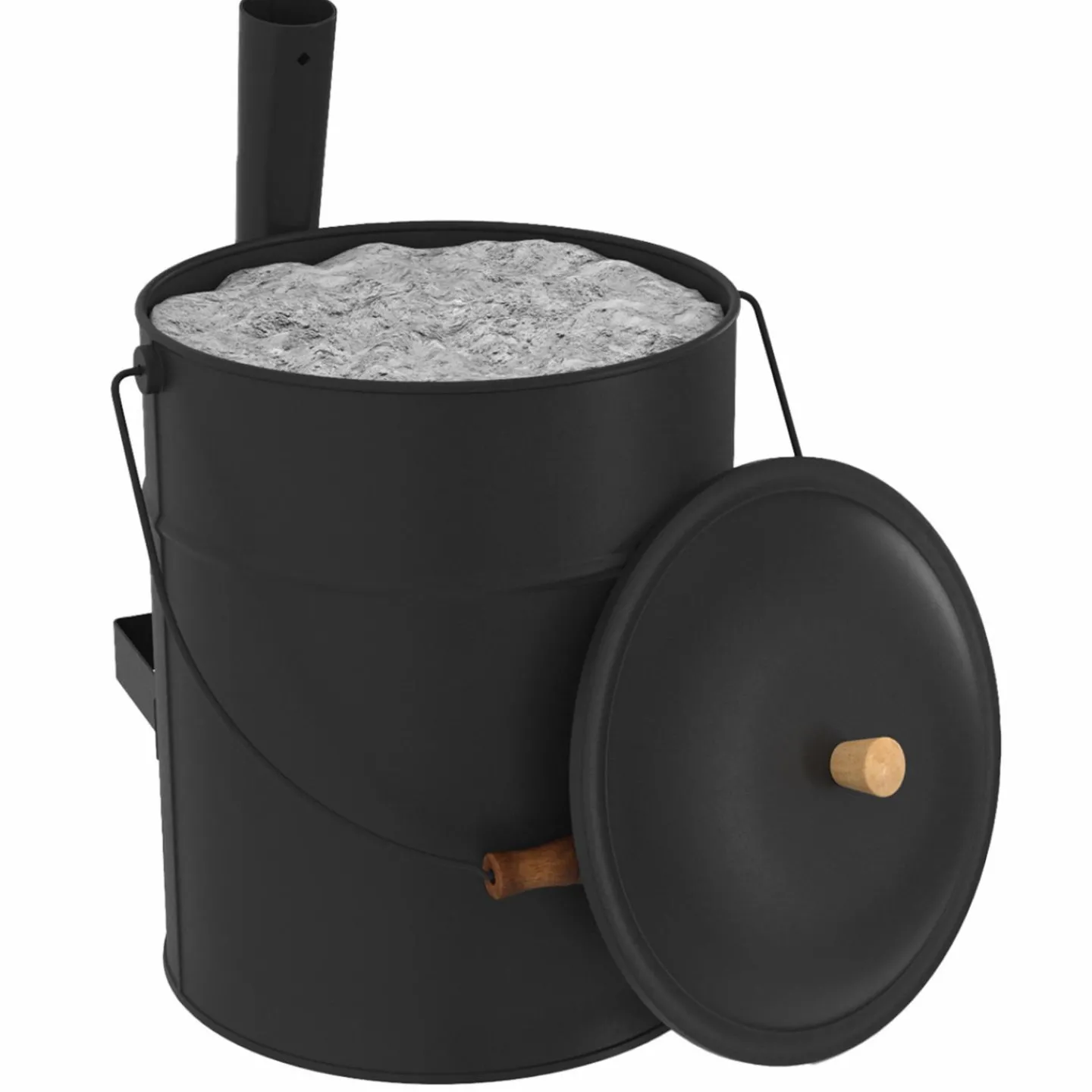 Seau à cendres avec couvercle et pelle : 15 litres*IDMarket Outlet