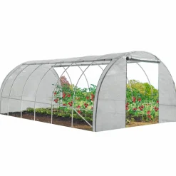 Serre de jardin blanche 18 m² 3x6 m*IDMarket Clearance