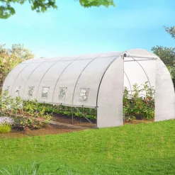 Serre de jardin blanche 18 m² 3x6 m*IDMarket Clearance